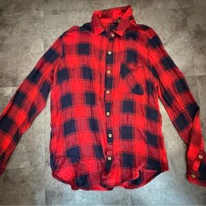 Forever 21 Red and Black Plaid Shirt